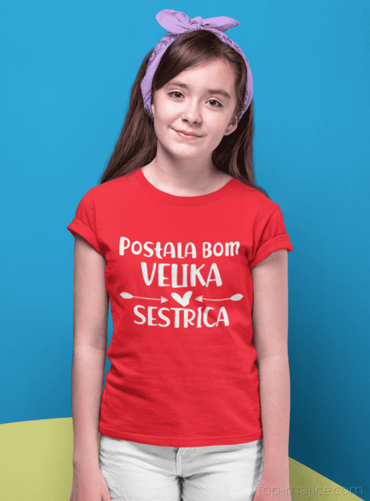 Smešna otroška majica – Postala bom VELIKA SESTRICA