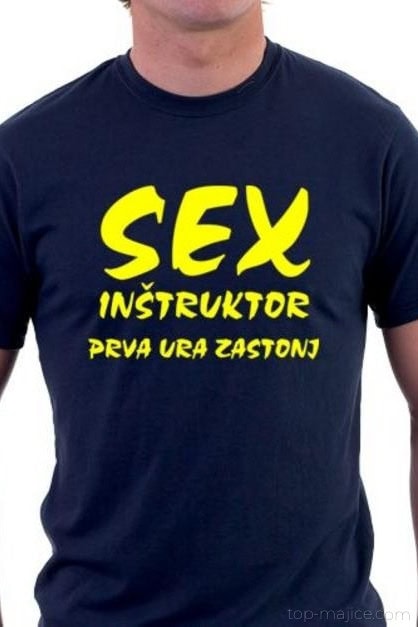 Smešna majica sex inštruktor prva ura zastonj