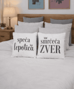 Dve zabavni blazini speča lepotica smrčeča zver