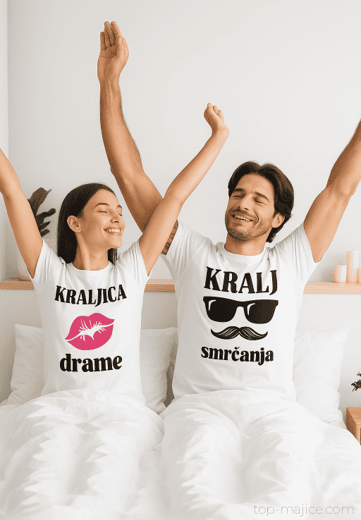 Majica (komplet) kralj smrčanja in kraljica drame