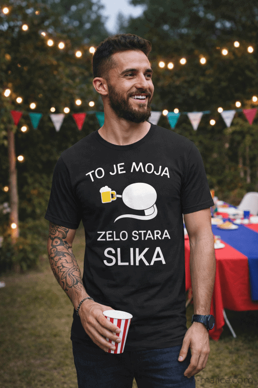Smešna majica moja stara fotografija pivo