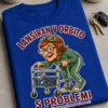 Smešna majica z napisom Lansiran v orbito in risanim starejšim likom s hojico v retro slogu