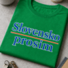 Majica z napisom Slovensko prosim v minimalističnem tipografskem slogu