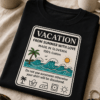 Parodična majica z napisom VACATION FROM SUMMER WITH LOVE MADE IN SLOVENIA 100% Cotton in šaljivim opozorilom o sončni kremi