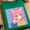 Majica z napisom you have just been booped in anime dekletom z mačjimi ušesi