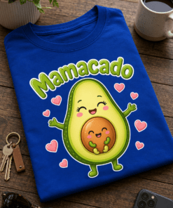 Majica z napisom Mamacado in ljubkim nosečniškim avokado motivom za bodočo mamico