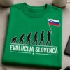 Majica z motivom evolucije človeka in slovenske zastave