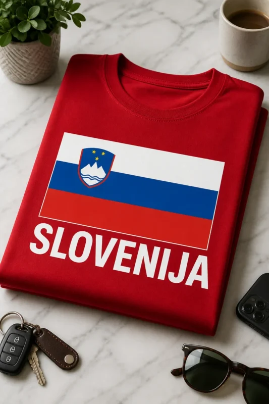 Majica z napisom SLOVENIJA in slovensko zastavo