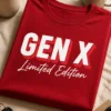 Majica z napisom GEN X Limited Edition v retro tipografiji