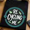 Majica z napisom RE CYCLING ME in krožnima puščicama za kolesarje