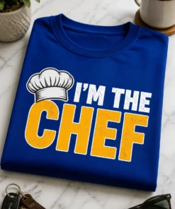 Majica z napisom I’M THE CHEF in motivom kuharske kape