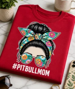 Majica z napisom #PITBULLMOM za lastnico pitbula