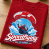 Majica z napisom Speedflying in motivom športnika pod padalom