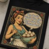 Majica z napisom Hey Darlin' Would You Like Some Shut The Fucupcakes? in retro pin-up kuhinjskim motivom