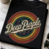 Majica z napisom Deep Purple v retro vintage krožnem rock motivu