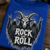 Majica z napisom Rock and roll in temačnim rock motivom za ljubitelje metala