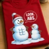 Majica z dvema snežakoma in napisom LOOK. ABS.