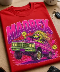 Majica za mame z napisom MADREX v retro stripovskem slogu