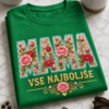 Majica za mamo z napisom MAMA VSE NAJBOLJŠE in cvetličnim motivom