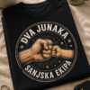 Majica z napisom Dva junaka, sanjska ekipa za očeta in sina z motivom stika pesti