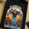 Majica z motivom mišičastega piflarja v sobi z utežmi, pico in slovensko zastavo