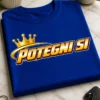 Majica z napisom POTEGNI SI v zlatem športnem slogu s krono
