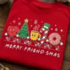 Majica z napisom MERRY FRIEND-SMAS za prijatelje in praznično druženje