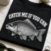 Majica z napisom CATCH ME IF YOU CAN in vintage motivom ribe