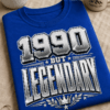 Majica z napisom But legendary v retro tipografskem slogu z nevtralno letnico