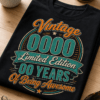 Majica z napisom Vintage Limited Edition Of Being Awesome v retro rojstnodnevnem slogu
