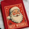 Retro Božiček z napisom BEST WISHES na praznični majici