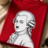 Majica z motivom Mozart s brčicami v parodičnem slogu