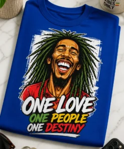 Majica z motivom nasmejanega rastafarijana v karikiranem stripovskem slogu