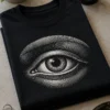 Majica z vintage motivom enega očesa v graverskem slogu