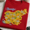 Majica z napisom Slovenija in ilustriranim zemljevidom Slovenije