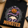 Majica za mame z napisom MOMSTER in halloween motivom buče, kače, netopirjev ter sončnih očal