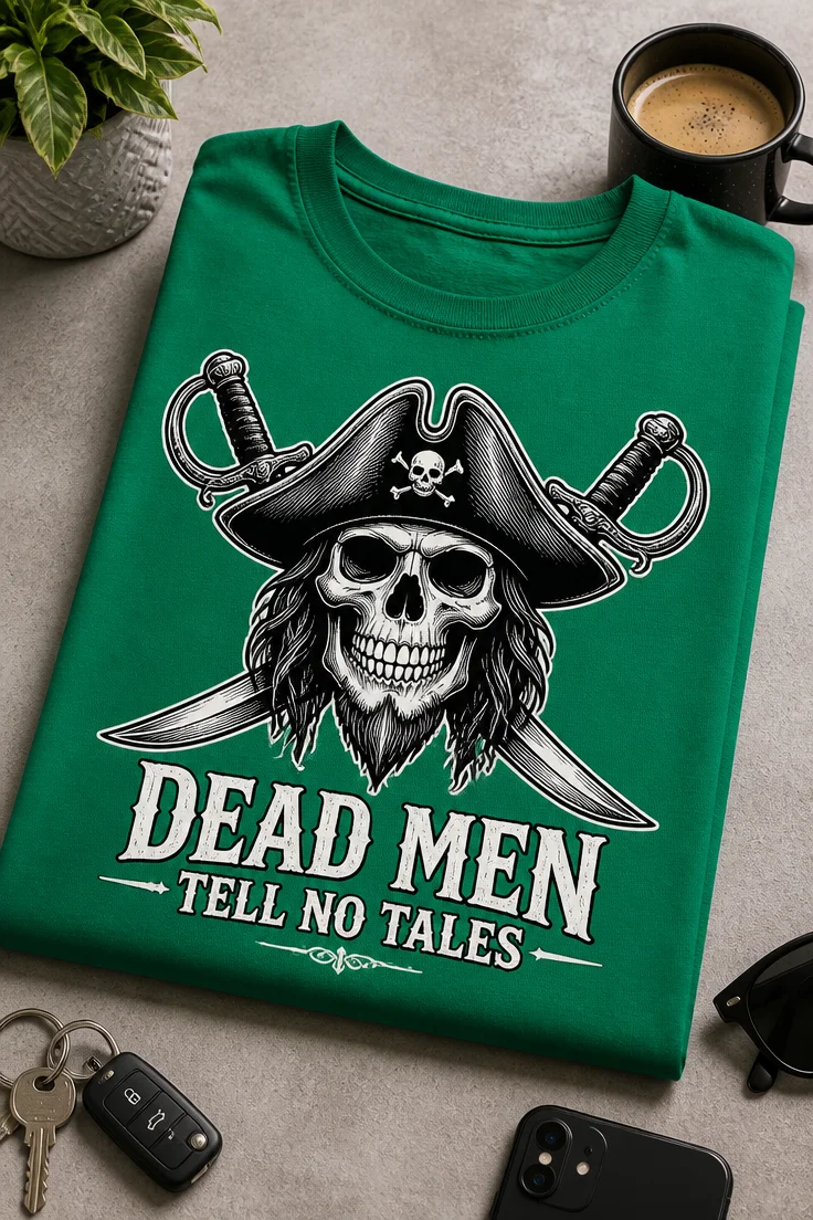 Piratska lobanja s trikorno kapo in prekrižanima sabljama